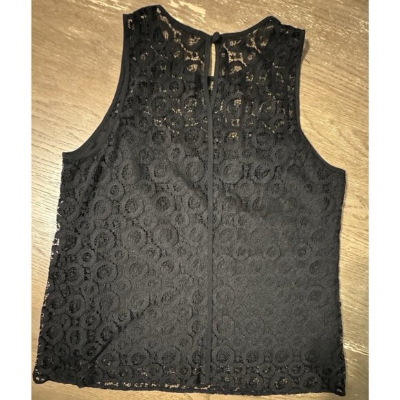 Nanette Lepore Black Lace Sleeveless Top Whimsy Goth Quiet Luxury Minimalist - Picture 6 of 8